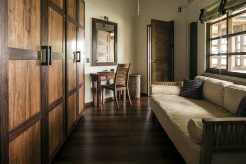 incredible spacious wooden dressing room