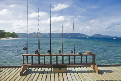 heavy fishing gear ready to go