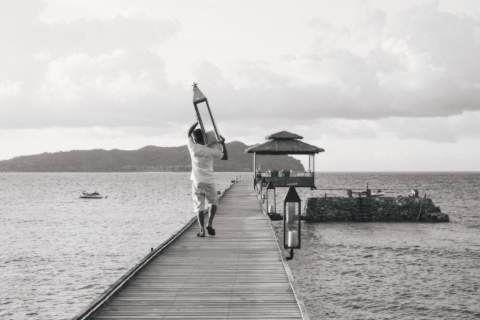 island pier with hut
