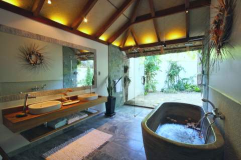magnificent bathroom with marble floors