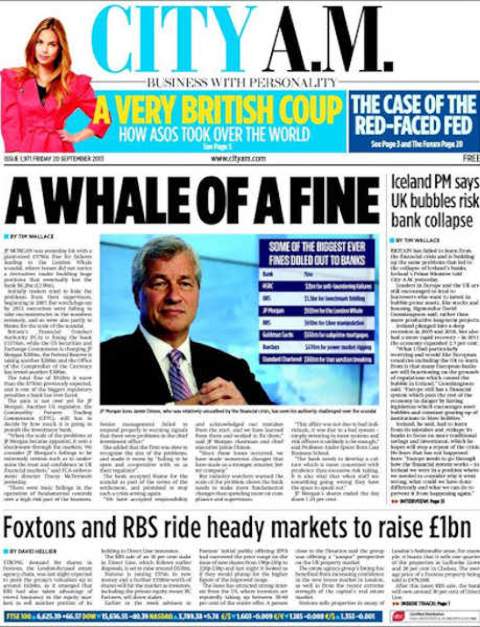 city am newspaper front cover