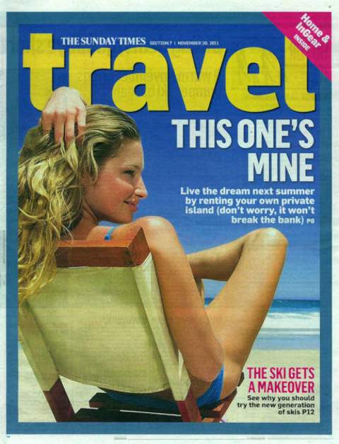 sunday times magazine travel front cover